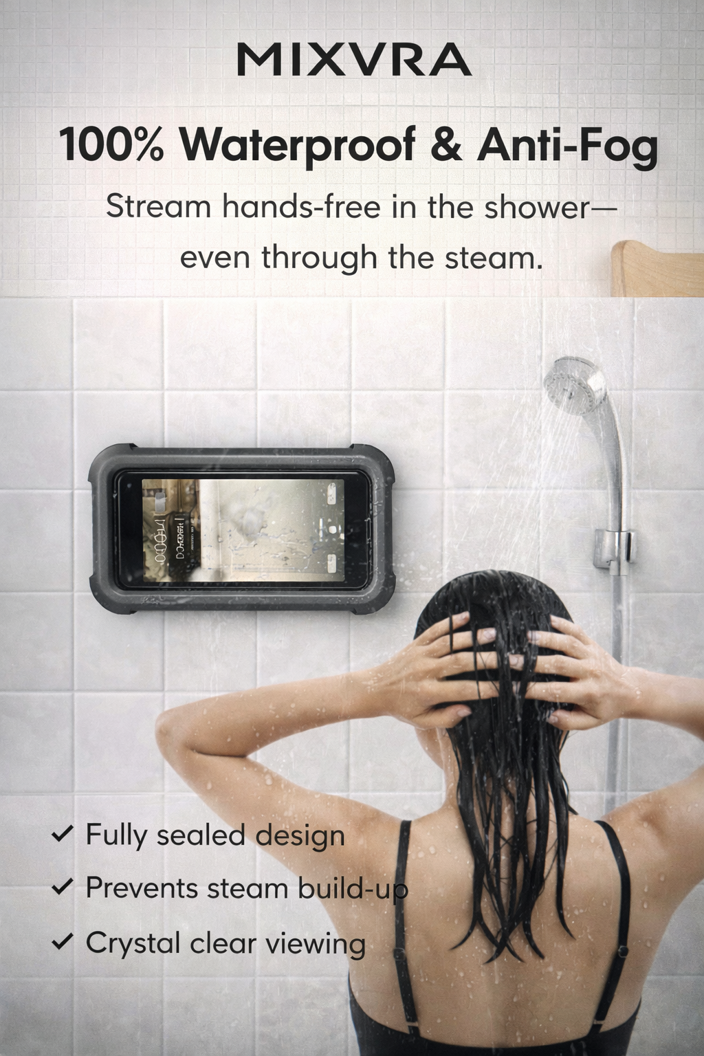 waterproof shower phone holder
