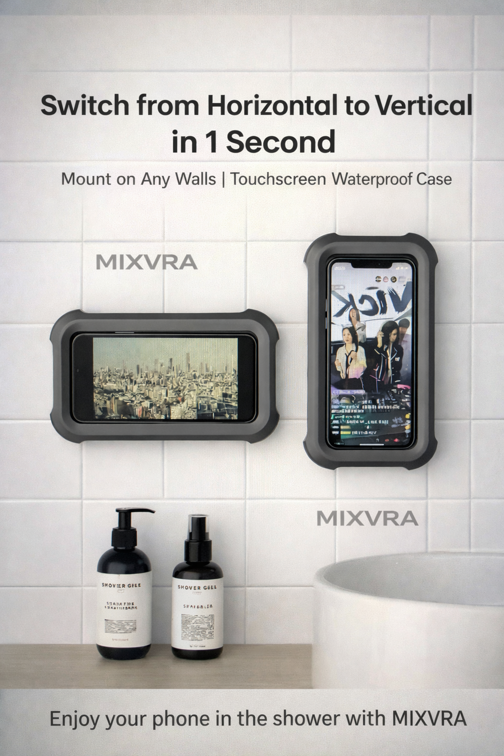 waterproof shower phone holder